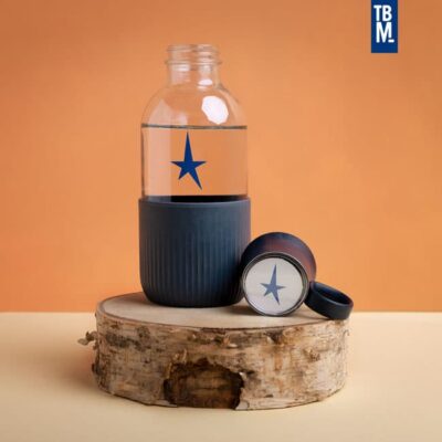 Gourde en verre Crédit du Nord gobi, made in france, goodies RSE