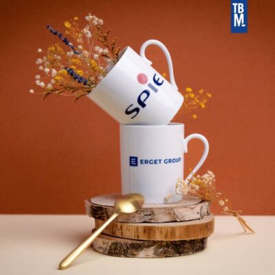 mugs porcelaine made in france, logo spie et erget group, goodies RSE et écologiques, portfolio ta belle mer