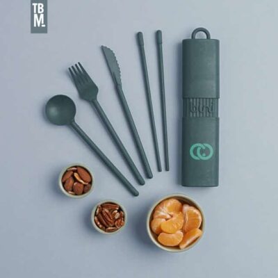 Set de couverts nomades made in france Bini avec le logo BPCE, goodies écolo