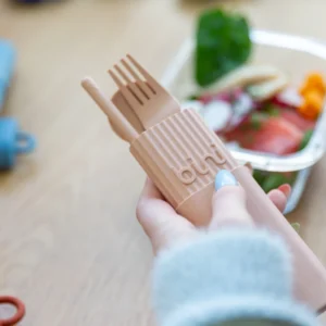 set de couverts réutilisables écologiques personnalisables fabriqués en France par bini rose ambiance