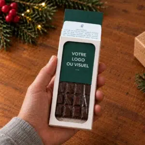 Mini tablette chocolat personnalisée Noël, chocolat bio Made in France neogourmets thierry marx, cadeau gourmand Noël