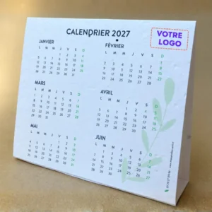 calendrier chevalet a planter 2027, calendrier ensemence Made in France objet publicitaire vegetal