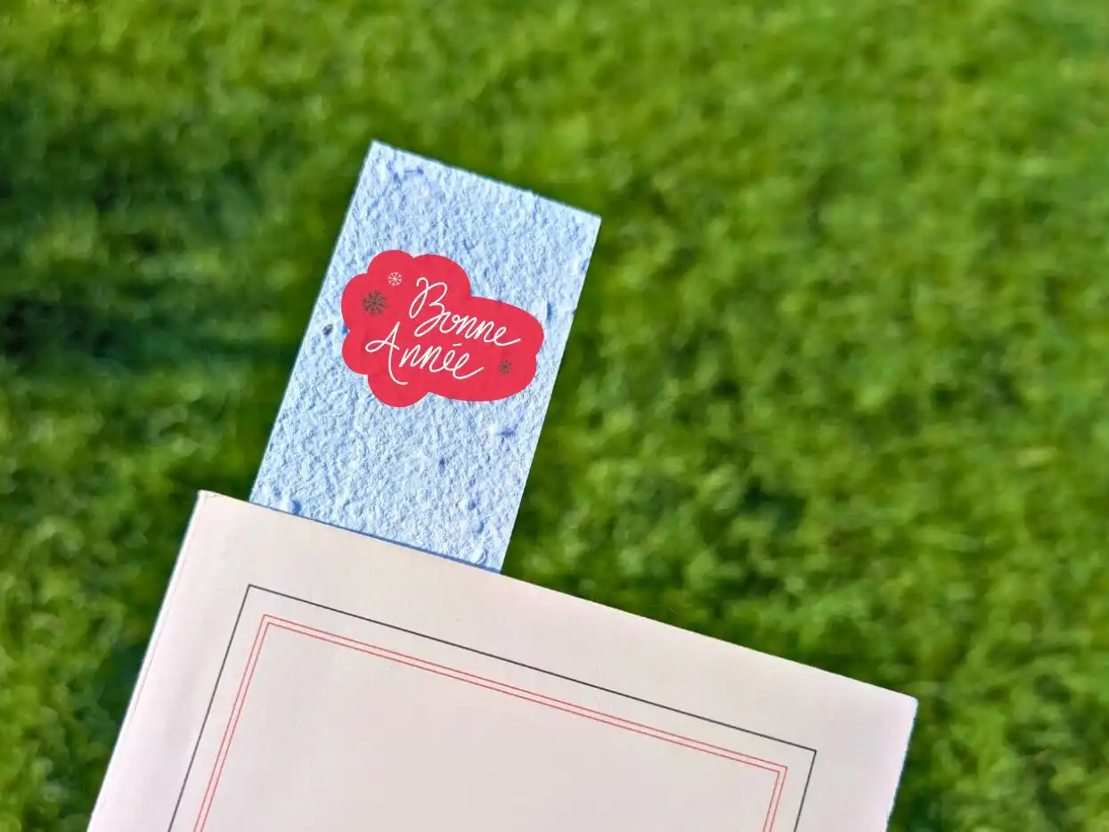 Marque-page ensemencé personnalisable pour vœux d’entreprise