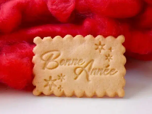 Biscuit personnalisé message bonne année pour vœux d’entreprise