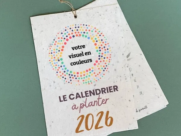 Calendrier à planter relié Made in France pour vœux d’entreprise 2026