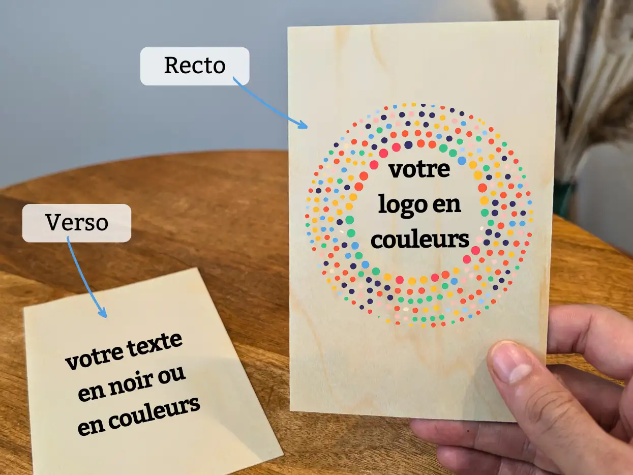 Carte de voeux en bois personnalisée Made in France