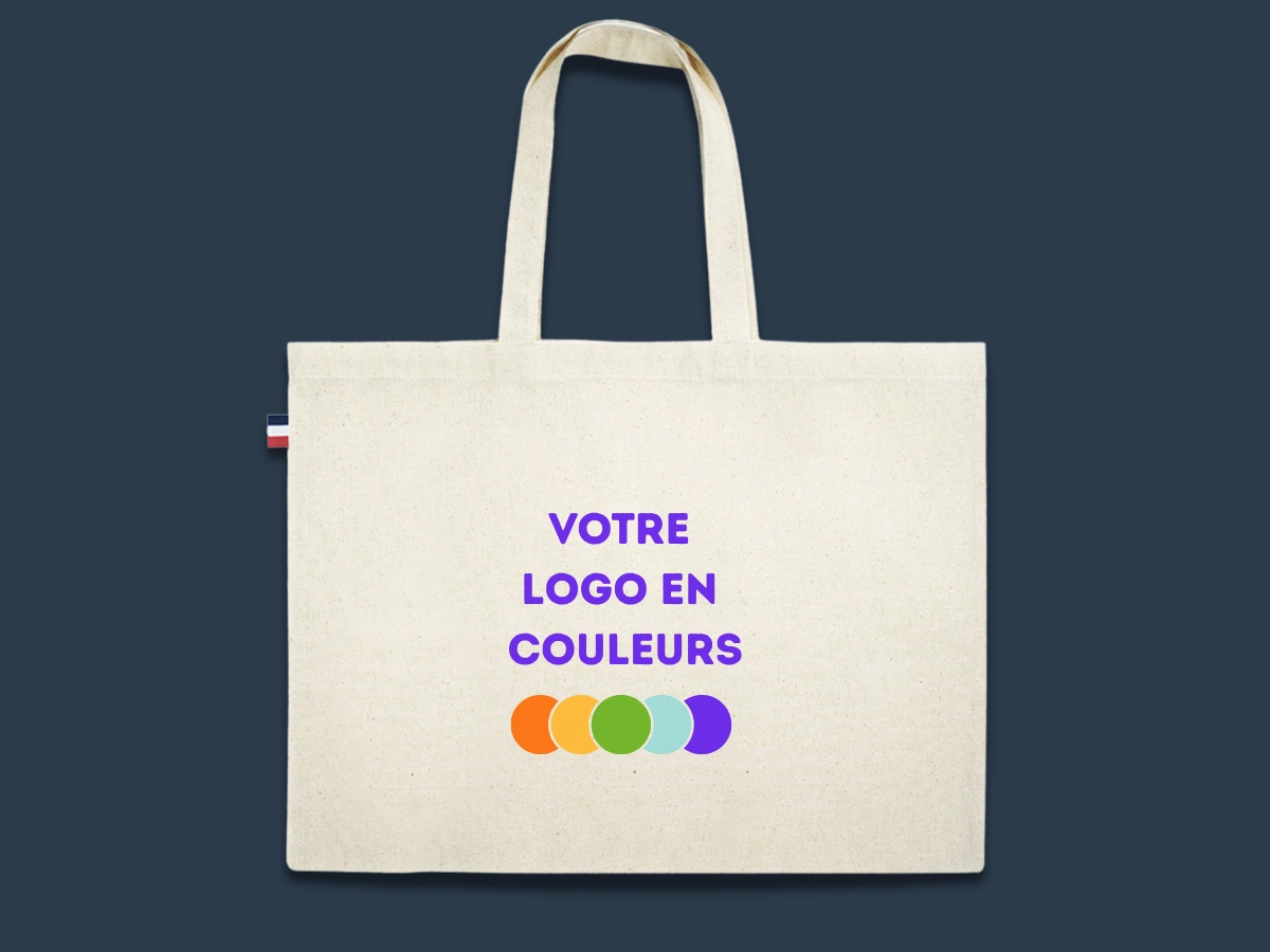 Cabas publicitaire Made in France fabriqué en France en ESAT 150 g./m² personnalisable