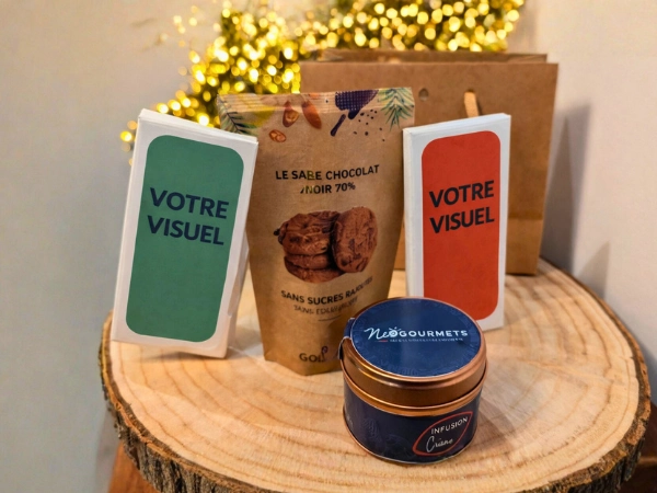 coffret gourmand entreprise personnalisable made in france chocolat infusion cacao biscuits bio