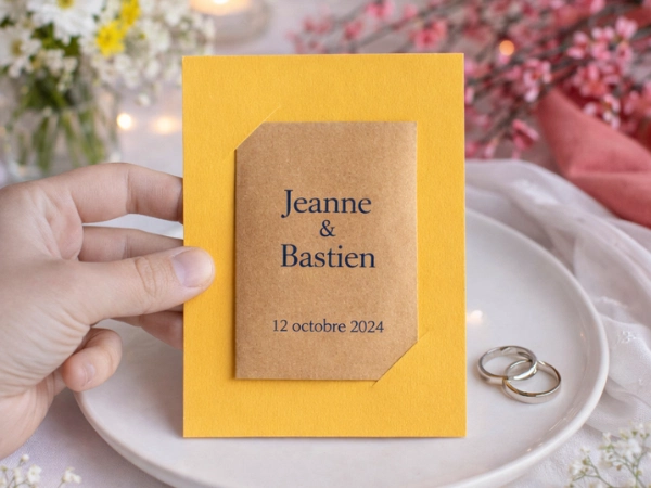 Carte sachet graines mariage personnalisé made in France