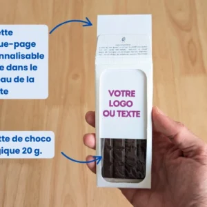 mini tablette chocolat personnalisée avec marque page personnalisable made in france