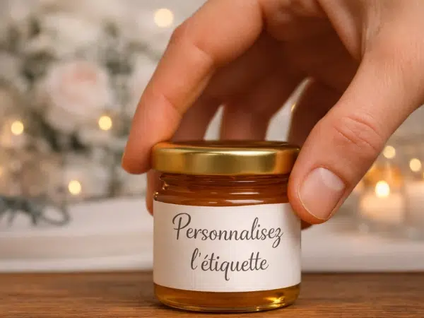 Petit pot de miel mariage personnalisé made in France