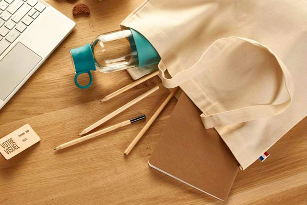 tote bag made in france eco responsable fabrique en ESAT pour welcome pack