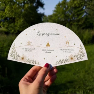 éventail de mariage personnalisé à planter programme de mariage