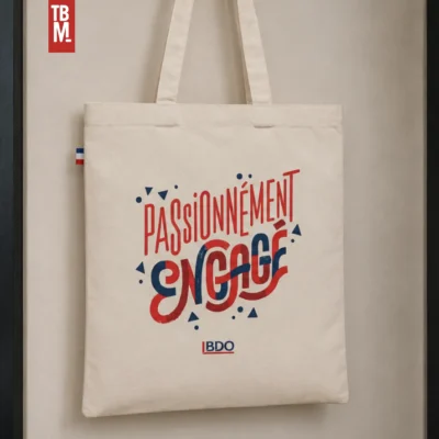 tote bag coton premium 240 g. made in France logo BDO